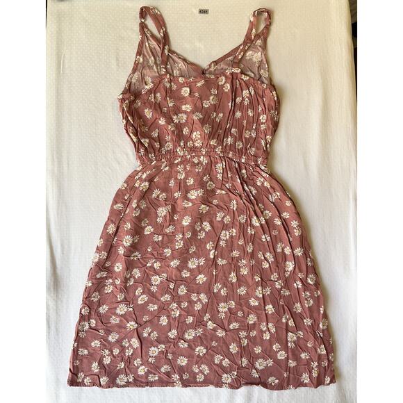 Hollister Women Mini Dress XS Pink Floral Sundress Sleeveless V-neck - Picture 9 of 9